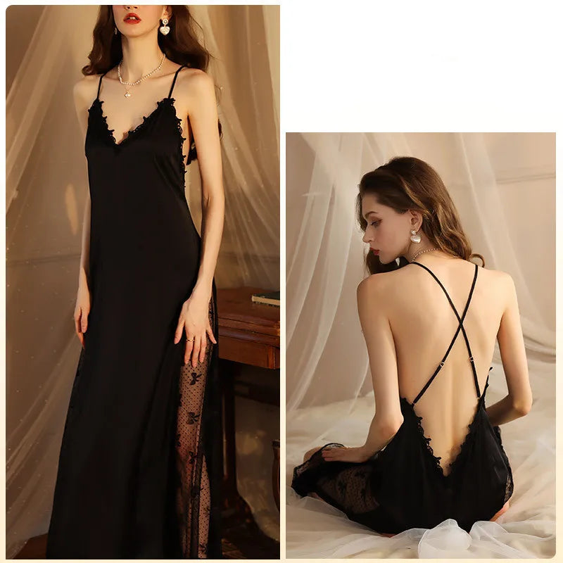 New Sexy Backless Long Nightdress