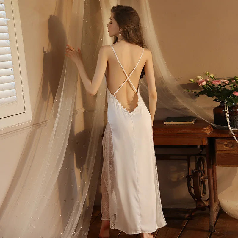 New Sexy Backless Long Nightdress