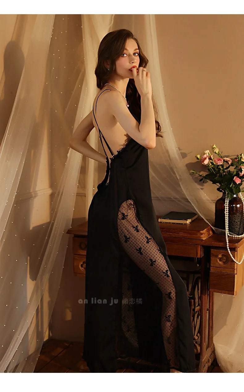 New Sexy Backless Long Nightdress