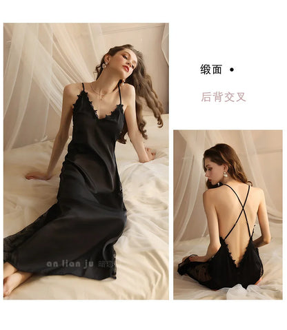 New Sexy Backless Long Nightdress